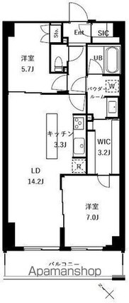 ザ・ケンジントン・レジデンスときわ台[2LDK/69m2]の間取図