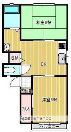 ハイツ福江[2DK/41.72m2]の間取図