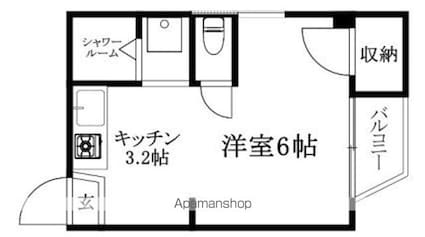 オックスフォードサーカス春日町本館[1K/21.06m2]の間取図