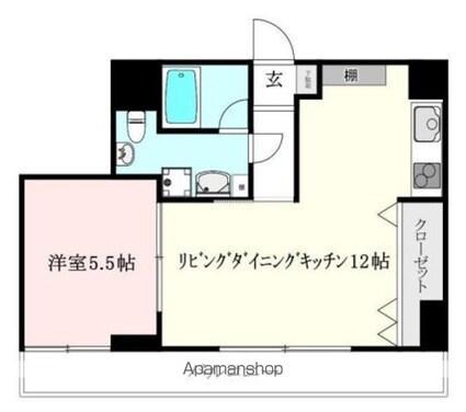 エスペランサ勝山[1LDK/46.36m2]の間取図