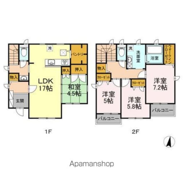 西砂町戸建[4LDK/109.25m2]の間取図