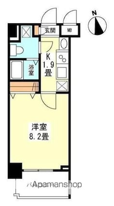 ガーラプレイス新宿御苑[1K/24.87m2]の間取図