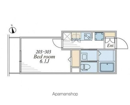 ウィンドテラスお花茶屋[1K/21.73m2]の間取図