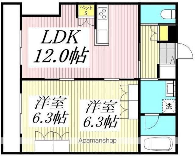 ＣＯＮＣＥＲＴＯ[2LDK/55.55m2]の間取図