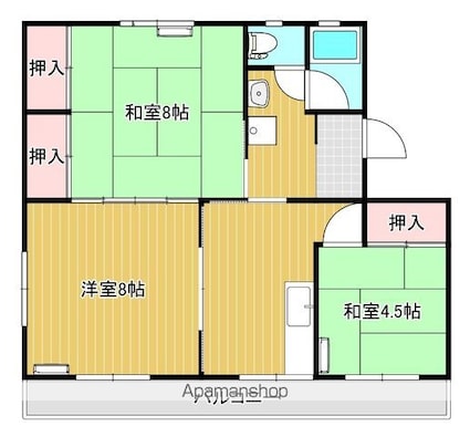 サンリッチ新橋[3K/60.18m2]の間取図