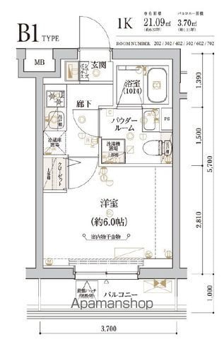ECREDE横濱吉野町の間取り写真