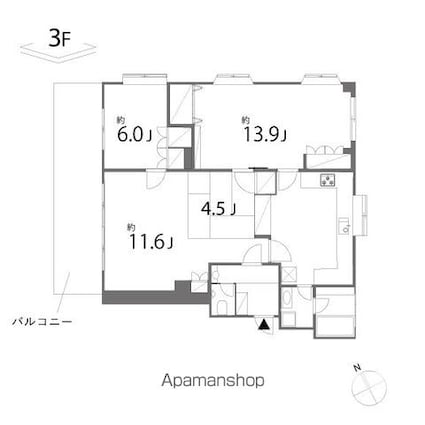 東京都立川市高松町３丁目[2LDK/101.5m2]の間取図