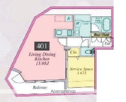 ＦＡＢＲＩＣ中井ｄｕｅＲｅｓｉｄｅｎｃｅ[1LDK/39.73m2]の間取図