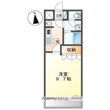 グランアシューレ[1K/29.75m2]の間取図