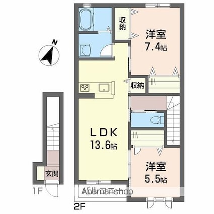 エターナル・グリーンⅠ[2LDK/68.69m2]の間取図