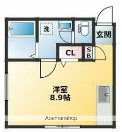 フラワーハウス野村[1R/20.93m2]の間取図