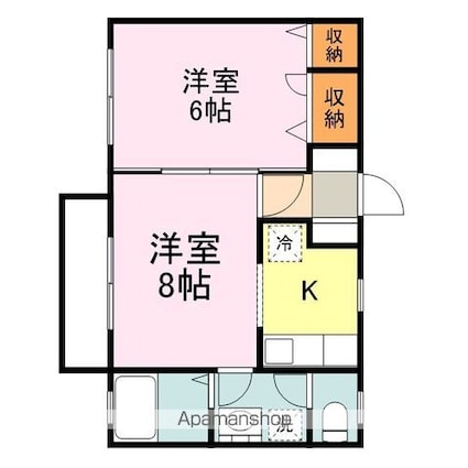 サンフォレスト木之庄[2K/33.12m2]の間取図
