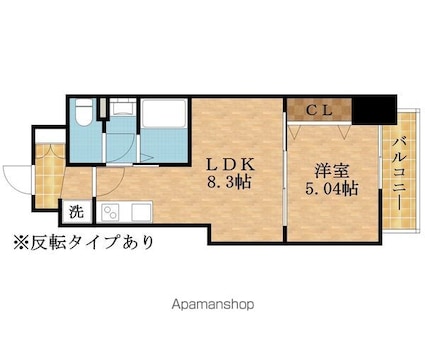 Ｌｕｘｅ深江橋Ⅱ[1LDK/28m2]の間取図
