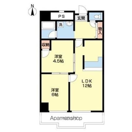 和歌山県和歌山市田中町３丁目[2LDK/52.7m2]の間取図