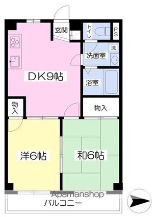 コーポレ古三津[2DK/48.74m2]の間取図