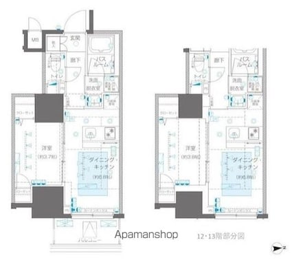 ＺＯＯＭ信濃町[1DK/31.14m2]の間取図