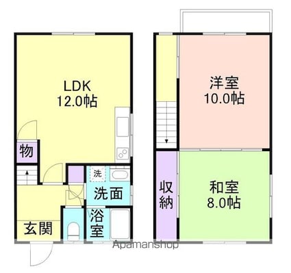 和歌山県和歌山市弘西[2LDK/64.93m2]の間取図
