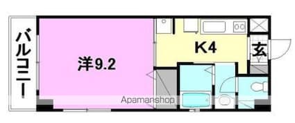 ブラウンハイム朝生田[1K/30.19m2]の間取図