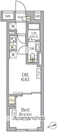 ＳＯＬＡＳＩＡ　ｒｅｓｉｄｅｎｃｅ荻窪[1DK/25.73m2]の間取図