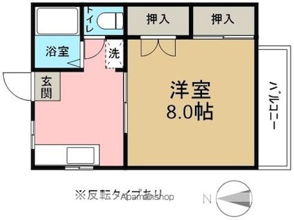 長野県松本市渚２丁目[1K/27.45m2]の間取図
