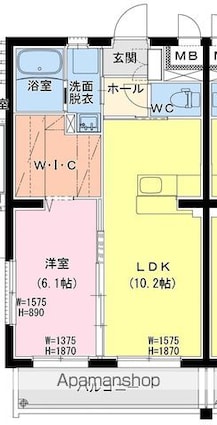 （仮称）日向・原町４丁目Ｙマンション[1LDK/41m2]の間取図