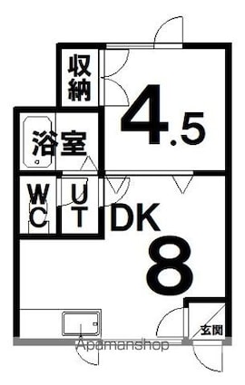 メゾンソレイユ（北都）[1LDK/27.14m2]の間取図