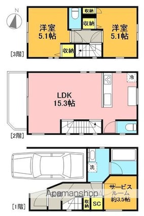 若林５２６４戸建[2SLDK/70.02m2]の間取図
