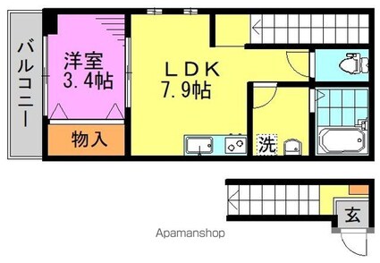 東京都杉並区高円寺北３丁目[1DK/36.57m2]の間取図