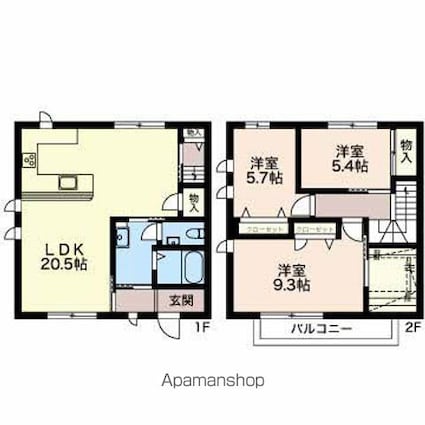 ＳＯＧＮＩ[3LDK/98.84m2]の間取図