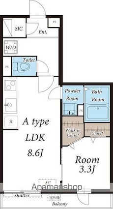 東京都練馬区豊玉南２丁目[1LDK/33.51m2]の間取図