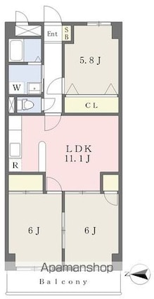 高浜レジデンス７[3LDK/66m2]の間取図