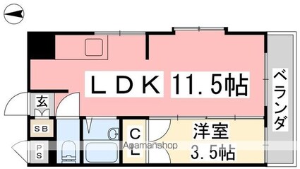グラフティ桑原[1LDK/36m2]の間取図