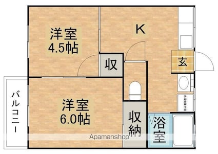 プリマベーラＢ[2K/34.78m2]の間取図