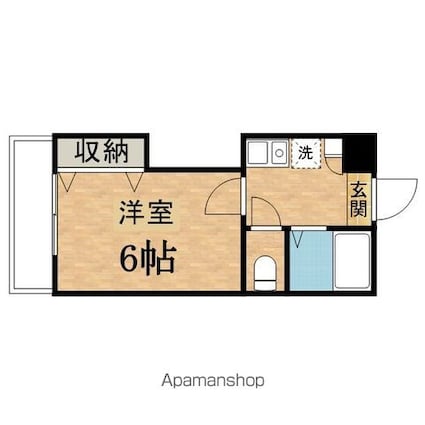 モイスペンテⅠ[1K/18.9m2]の間取図