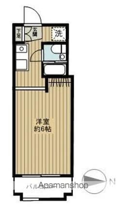プリュメゾン駒沢[1R/18.46m2]の間取図