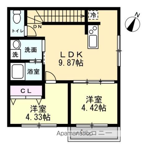 周船寺2丁目アパートの間取り写真