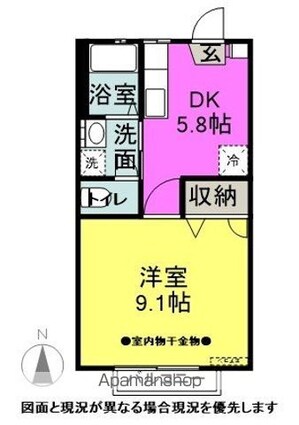 長野県松本市高宮北[1K/32.24m2]の間取図
