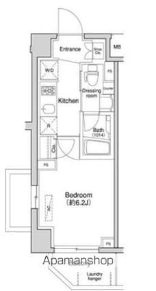 東京都中野区南台５丁目[1K/22.26m2]の間取図