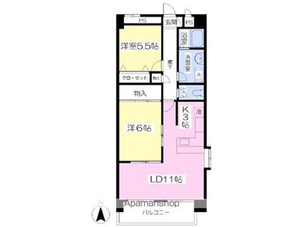 アービア永木[2LDK/63.38m2]の間取図