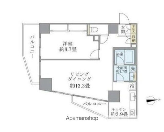 ＩＳＭ石神井公園[1LDK/56.55m2]の間取図
