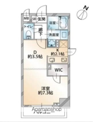 オーキッドレジデンス千代田岩本町[1DK/32.19m2]の間取図