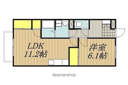 サンハイツ片桐[1LDK/45.64m2]の間取図