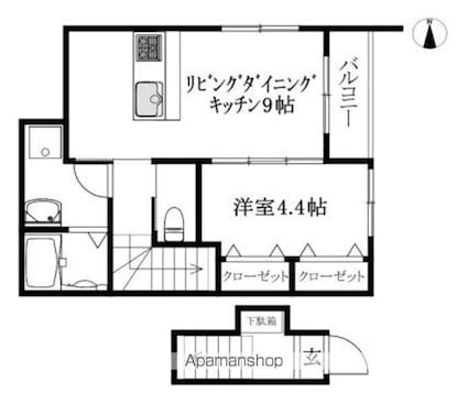 Ｓｅｎｔｉａ南吉田[1LDK/39.2m2]の間取図