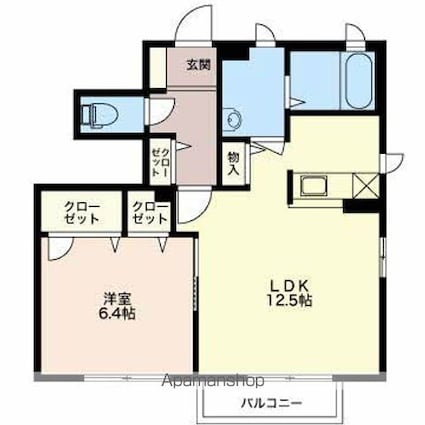 シェリール[1LDK/46.95m2]の間取図