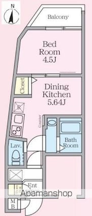 ＨＹ’ｓ桜台[1DK/25.49m2]の間取図