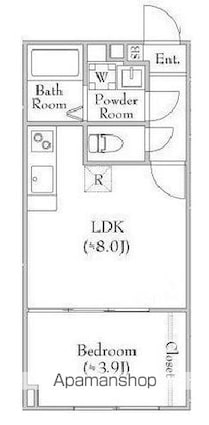 東京都杉並区和泉１丁目[1R/25.02m2]の間取図