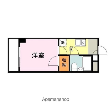 広島県福山市丸之内２丁目[1K/19m2]の間取図