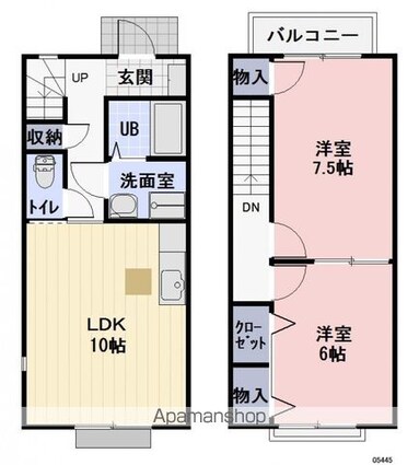 コーポラス　エフ・ピー[2LDK/59.64m2]の間取図