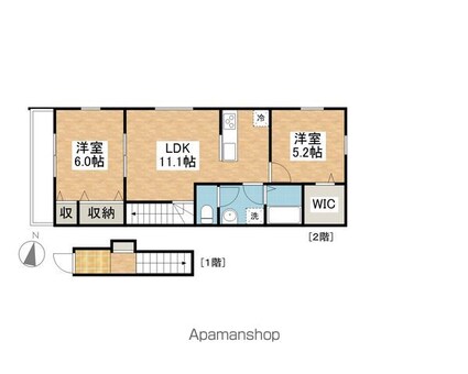 ＥＡＲＬ’Ｓ　ＣＯＵＲＴ西垣生[2LDK/58.7m2]の間取図