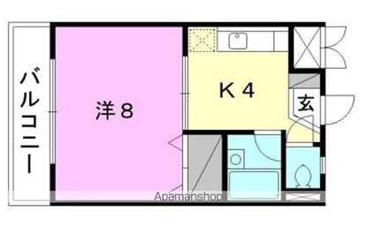 サクラハイツ[1K/24.4m2]の間取図